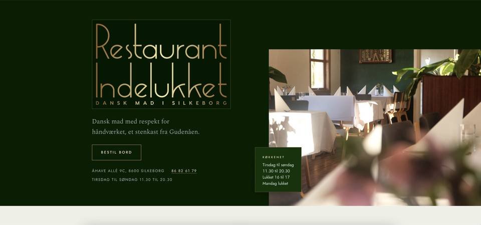 Restaurant Indelukket hjemmeside