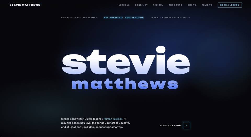 Stevie Matthews hjemmeside