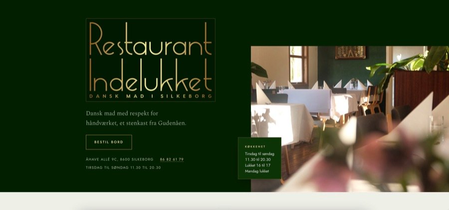 Restaurant Indelukket hjemmeside