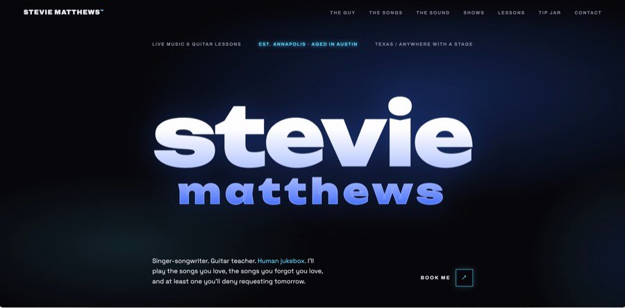 Stevie Matthews hjemmeside